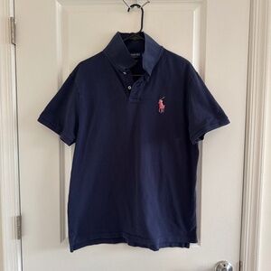 Vintage Ralph Lauren Pink Pony Polo in Navy